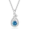 Comercio Exterior Transfronterizo Colgante de Plata de Ley S925 Rosa Full Diamond Amazon Doce Piedras de Nacimiento Collar Simple Versátil de Lujo Ligero