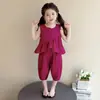 Conjunto de Verano para Niñas 2026 Nuevo Estilo Ropa de Verano Infantil Único y Hermoso Conjunto Casual de Dos Piezas para Niñas Pequeñas, Ligero