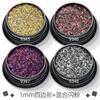 Cross-Border 12-color set Laser 1+2+3mm quadrado lantejoulas nail art jóias glitter maquiagem para os olhos esmalte cola
