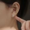 Pendientes de Tuerca con Cuentas de Estrella de Cuatro Puntas Diamante Verde Diseño Exquisito y Sencillo Pendientes de Circonita con Estrella Pendientes de Cuentas Redondas en Espiral
