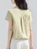 Camisa Versátil de Manga Corta para Mujer, Estilo Coreano, Falso Dos Piezas, Bloques de Color, Corte Holgado, Temporada de Primavera y Verano, Estilo Relajado 'Old Money', Moderna