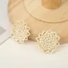 Accesorios de Joyería DIY de Ratán Hechos a Mano Vietnamitas Estilo Festivo Geométricos Exagerados Redondos Material de Aretes Tejidos de Bambú Rattan