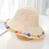 Sombrero de Paja Floral Estilo Pastoral Festivo Ruiya para Mujer, Sombrero de Sol Transpirable Hueco de Verano Estilo Pescador, Sombrero Plegable para Protección Solar