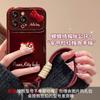 Lanyard de Muñeca de Gato con Lazo Adecuado para Funda de Teléfono Grande Apple 16Pro 15 Silicona 14 Lindo 17 Ventana 18