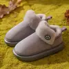 Pantuflas de algodón para pareja, estilo nuevo de invierno para mujer, para interior, hogar, cálidas, suela gruesa, tacón cubierto de terciopelo, zapatos de algodón para mujer, para usar en invierno en exteriores