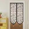 Cortina de Puerta de Forma Irregular Estilo Francés, Media Cortina para Baño y Tocador, Cortina Divisoria de Tela, Cortina de Dormitorio, Cortina Divisoria de Cocina, No Requiere Taladro