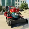 Micro-Rototiller Pequeno para Montar com Esteiras, Modelo Diesel de 35 Cavalos com Escavadeira Montada na Frente, Cultivador Multifuncional