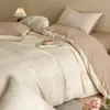 Nuevo juego de ropa de cama minimalista, sin estampado, de algodón lavado, satén cepillado, jacquard grande de tres o cuatro piezas, 2026