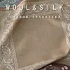 Pañuelo Cuadrado de Seda y Lana Doble Cara Estampado Retro Paisley Caramelo de Cuatro Paneles Patchwork 63cm
