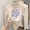 Top casual de manga larga De Rong con cuello semi-alto para niños, capa interior cálida para niñas y bebés, ropa de otoño e invierno
