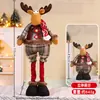 Ornaments de Boneca Retrátil de Natal Novos Transfronteiriços Presentes de Natal para Idosos Boneco de Neve Alce Boneca de Pernas Longas Decorações