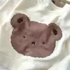 Conjunto de outono e primavera para meninos e meninas, roupas de bebê estilosas, moda infantil da moda, comércio exterior, moletom e calça listrados de urso de desenho animado estilo INS