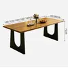 Mesa de jantar para apartamentos pequenos, estilo retrô e minimalista, tampo espessado, adequada para uso doméstico, design estilo ilha, e também pode ser usada como uma mesa para duas pessoas