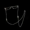 Cadena Metálica para Gafas Estilo Europeo y Americano con Cuentas Redondas Huecas, Antideslizante, Conservación del Color, Accesorios de Cadena Hechos a Mano con Perlas