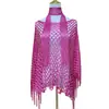Xale de Verão com Franjas Vazadas Estilo Europeu e Americano Proteção Solar para Praia Cobertura para Biquíni Roupa Exterior para Mulheres Estilo Novo Transfronteiriço
