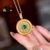 Colgante Redondo de Bebé Buda de la Fortuna de Oro Imitación, Joyería de Oro Arenoso Vietnamita para Mujeres, Mismo Estilo que en la Transmisión en Vivo, Venta al por Mayor y Dropshipping