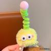 Palito de Cabelo Espiral de Bola de Carvão para Crianças Antena Boneca Feia Dopamina Grampo de Cabelo Menininha Acessório de Cabelo com Pom-Pom Acessório de Cabelo de Celebridade da Internet