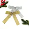 Manualidades Navideñas con Pedrería, Lazos Navideños, Decoración de Atmósfera Navideña, Lazos Brillantes Dorados y Plateados, Transfronterizo
