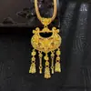 Collar Antiguo Estilo Corte Lirio Cumplidor de Deseos con Colgante Hueco y Joyería de Floración de Flor Estilo Chino Nuevo Riqueza