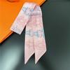 Nueva Serie C 5*90 Pañuelo de Seda Pequeño Seda Twill y Satén Impresión Digital Diadema para Mujer Souvenir Pañuelo Pequeño Venta al por Mayor
