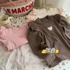 Body de Veludo Camiseta Básica de Manga Voadora Pequena Primavera e Outono Nova Meninas Gola Média Adorável Top de Manga Comprida Versátil Doce t