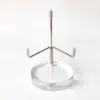 Soporte de Exhibición Cuadrado Simple de Acrílico Acero Inoxidable Cristal con Base Transparente para Cristales Minerales