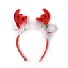 Diadema navideña transfronteriza Diadema con lazo de árbol de Navidad Pasador decorativo lindo Diadema de cuernos de alce Accesorios para el cabello al por mayor