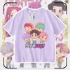 Nueva Camiseta de Manga Corta con Cuello Redondo de Cazadores de Demonios Kpop Casual Holgada Top Infantil de Moda