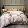 Conjunto de lençóis de algodão de fibra longa sateen 60 fios, estilo minimalista de cor sólida, luxo leve moderno, conjunto de quatro peças disponível para envio direto