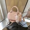 Casual Simple Textive Primavera 2025 Novo Design de Nicho Moda Feminina Bolsa de Ombro Crossbody Pequena Bolsa Quadrada