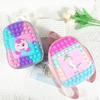 Bolsa de unicornio de dibujos animados linda de escuela japonesa para jardín de infantes, mochila escolar de silicona, juguetes educativos, bolsa de hombro para niños, fabricantes