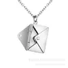 Producto Estrella Transfronterizo de Lele Jewelry, Regalo para Pareja, Collar de Sobre con Corazón, Acero Inoxidable, Personalizable con Grabado, Cadena para Clavícula Abrible