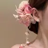 Presilha de Cabelo Infantil Flor Estrela do Mar Tema Oceano para Meninas, Grampo Pinça para Franja Lateral com Atmosfera de Fada Costeira para Fotos