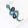 Nuevo broche con forma de serpiente de gemas de diamantes de imitación de aleación retro europeo y americano, personalizado y creativo, para ropa de hombre y mujer, alfiler de joyería