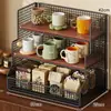 Estante de Almacenamiento de Escritorio, Aparador para Sala de Estar, Organizador de Bolsitas de Té y Tazas, Estante de Almacenamiento de Condimentos y Snacks para Encimera de Cocina del Hogar