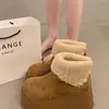 Botas de nieve para mujer de suela gruesa, que aumentan la altura, de caña corta, nuevo estilo de invierno 2026, forradas de felpa para abrigar, a la moda, engrosadas y antideslizantes, adecuadas para climas fríos