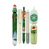 Set de papelería navideña, un set de seis piezas, un regalo atractivo y de alta calidad para estudiantes de primaria, con lindas plumas multicolores y plumas neutras, perfecto como regalo para estudiantes de primaria