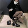 Nova Cruz Alça Rosa Veludo Laço Meias de Seda Lolita Japonesa jk Doce Lolita Meia-Calça