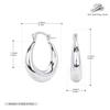 Pendientes Transfronterizos Europeos y Americanos Nuevos de Plata de Ley S925, Aros Sencillos Lisos, Aros Huecos Creativos, Joyería de Nicho a la Moda