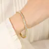 Pulseiras de Casal de Luxo Leve de Alta Qualidade, Aço Titânio Abertas com Design de Nicho, Pulseiras Modernas Populares Estilo Ins