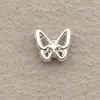 Acessórios de Unha em Liga de Cromo Borboleta Prata Mini Vazada Pequena Borboleta Strass Usável Decorações de Unha com Strass