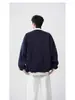 Moletom com retalhos e forro de fleece para uso transfronteiriço para homens, top estilo universitário coreano para outono e inverno, jaqueta americana elegante de alta qualidade