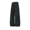 Calça Casual Esportiva Masculina Hanlu Resistente à Água, Calça Cargo Plissada Dividida para Outono com Zíperes de Contraste