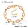 Tobillera Omaca Super Brillante Facetada de Cristal Checo Acero Inoxidable Chapado en Oro de 18 Quilates Tobillera de Lujo Accesible para la Playa Joyería para el Pie