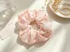 Scrunchies de Tecido Estilo Vintage Atacado, Laços de Cabelo Coreanos com Bordado Floral Xadrez, Suprimentos para Lojas de Acessórios, Direto da Fábrica