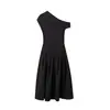 Nuevo vestido largo de verano 2024 para mujer europea y americana, elegante, de moda, cintura alta, color liso