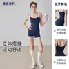 Traje Deportivo para Mujer para Correr, Entrenamiento, Tenis, Bádminton con Almohadilla en el Pecho, Traje de Yoga Fitness, Top, Pantalones Cortos, Mono