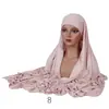 Conjunto de Chapéu Tubo 100% Algodão e Lenço de Cabeça 100% Algodão, Boné Base de Modal, Lenço Longo de Algodão Puro Modal Conjunto de Duas Peças Combinação