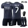 A2526 Real Madrid Visitante No. 9 Jersey Mbappe 7 Wini Ronaldo 15 Jullier 8 Wade Traje Uniforme de Fútbol Jers