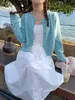 Suéter cárdigan tejido para mujer, estilo nuevo de primavera y otoño, gris, fino, principios de otoño, cuello redondo, prenda exterior, suéter top